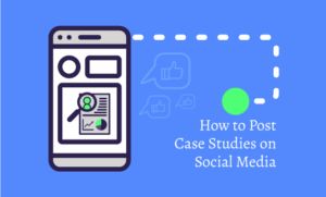 Vector art illustration for the concept of posting Case Studies on social media for the article How to Post Case Studies on Social Media
