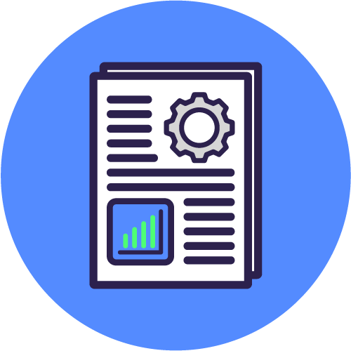 Vector illustration of a White Paper in a blue circle